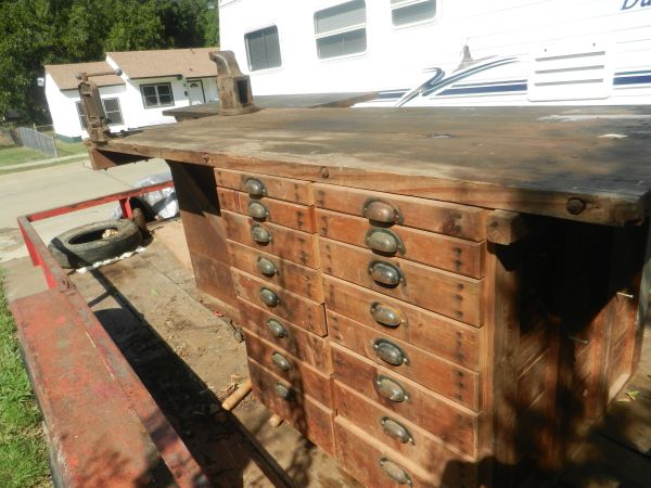 vintage wood work benches